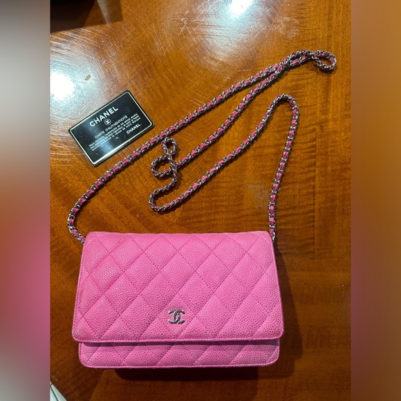 Chanel pink wallet on chain authentic. - Picture 8 of 8